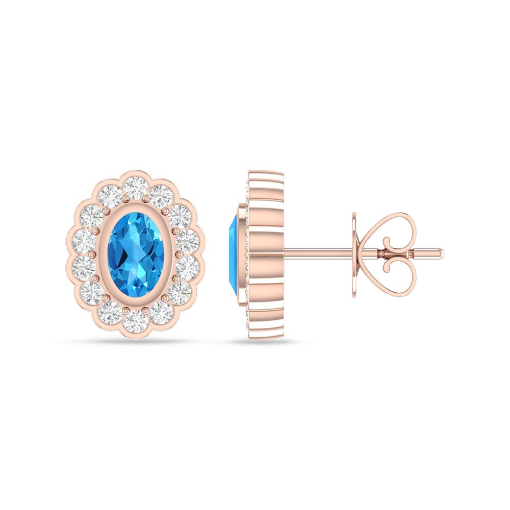 Rose Gold - Blue Topaz